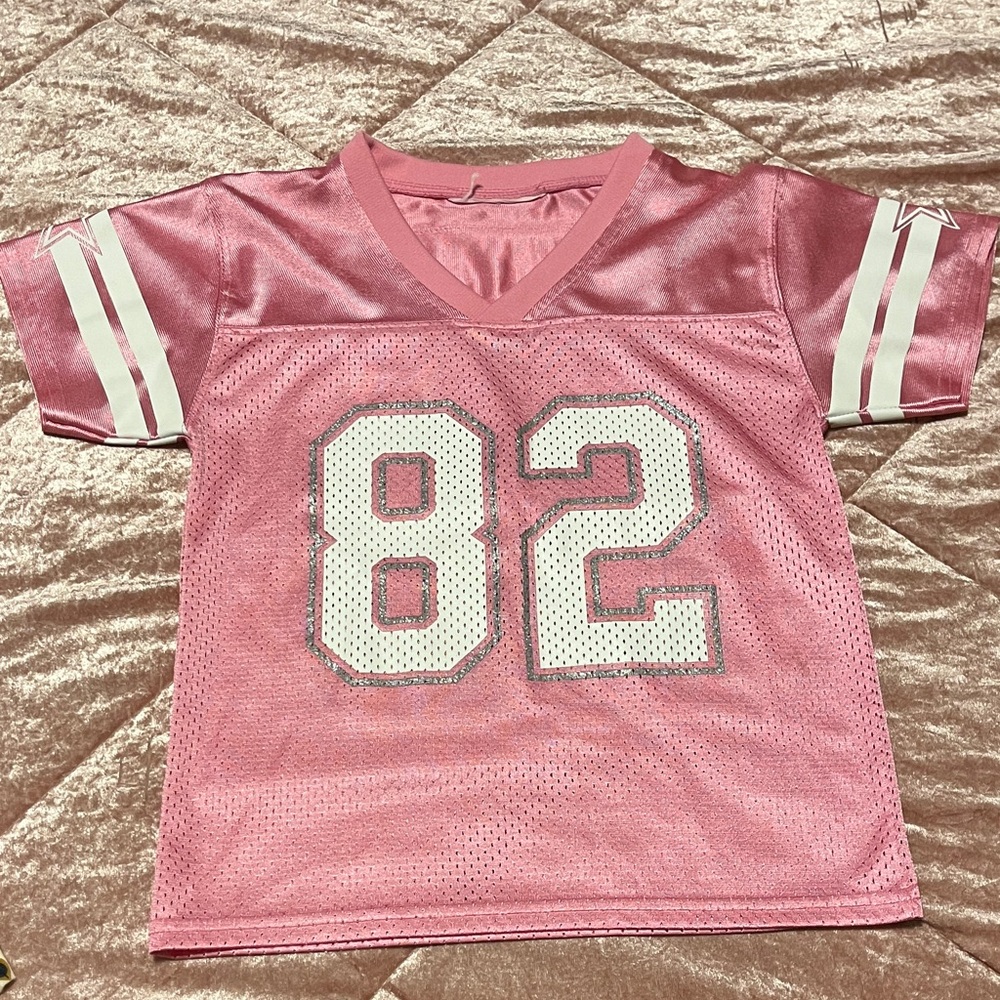 Kids Pink Sports Jersey with Number 82
